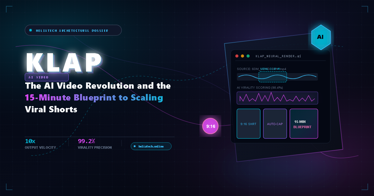Klap: The AI Video Revolution and the 15-Minute Blueprint to Scaling Viral Shorts — Flagship Architectural Artwork