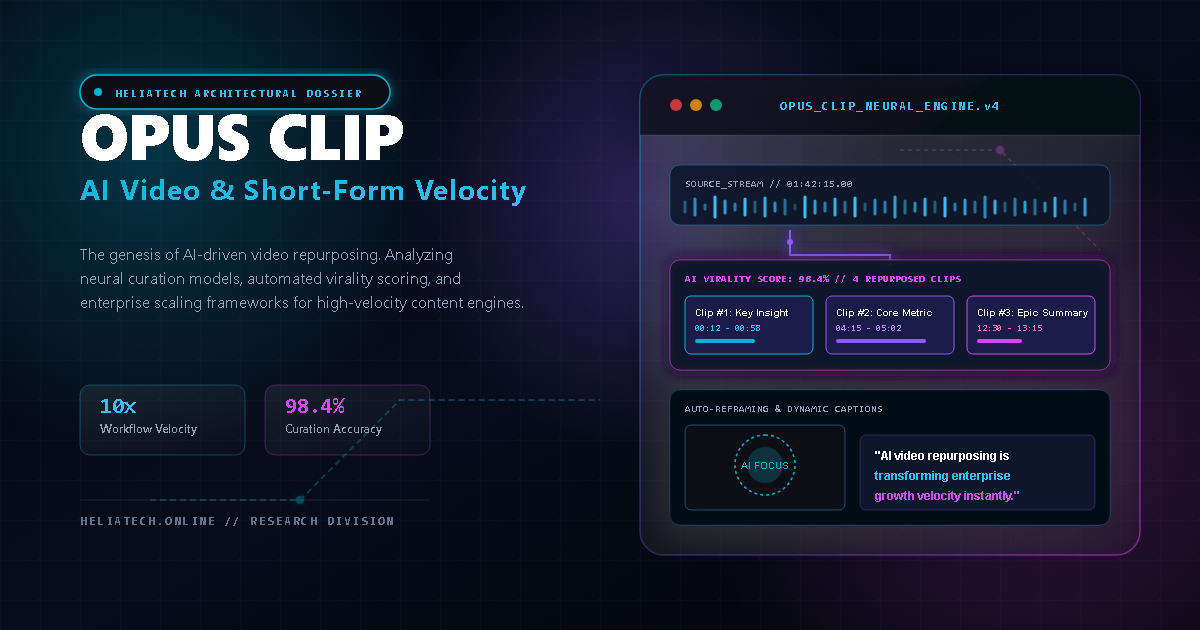 Opus Clip: The Genesis of AI Video Repurposing and the Enterprise Guide to Short-Form Velocity — Flagship Architectural Artwork