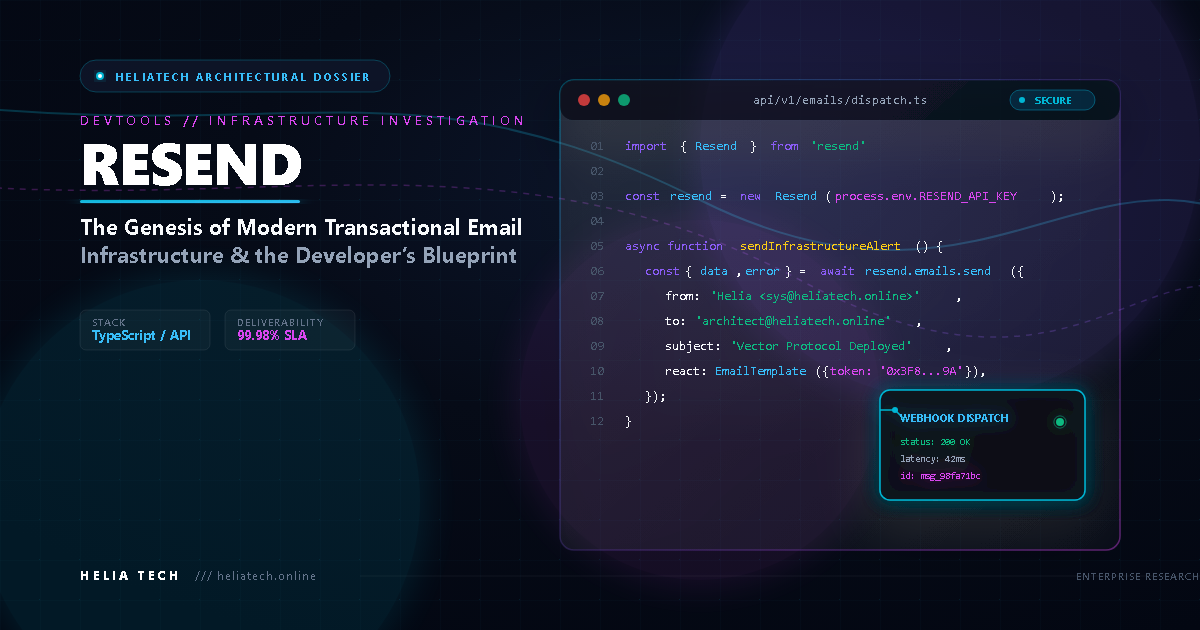 Resend: The Genesis of Modern Transactional Email Infrastructure and the Developer’s Blueprint to Deliverability — Flagship Architectural Artwork